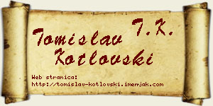 Tomislav Kotlovski vizit kartica